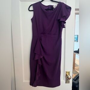 Chic Asymmetrical Purple Dress